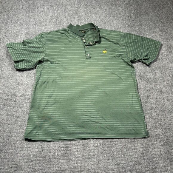 Bobby Jones Polo Masters Mens XL Green Striped Augusta Golf - Picture 1 of 9